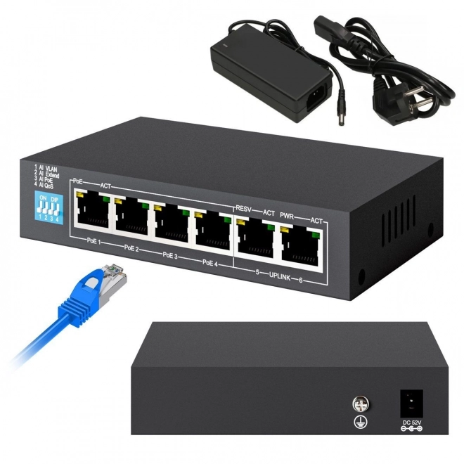 Switch Extralink Krios PoE 4x Gigabit s rozšírenými režimami