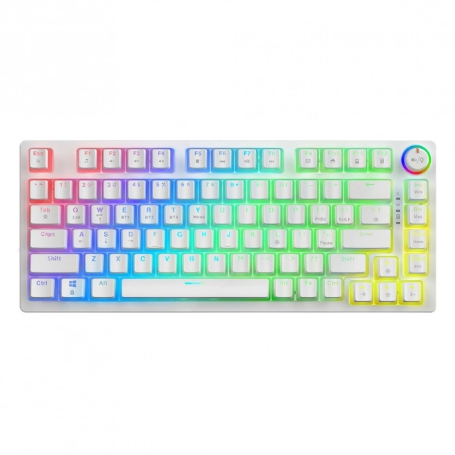 Bezdrôtová mechanická klávesnica savio phenix white gateron yellow pudding