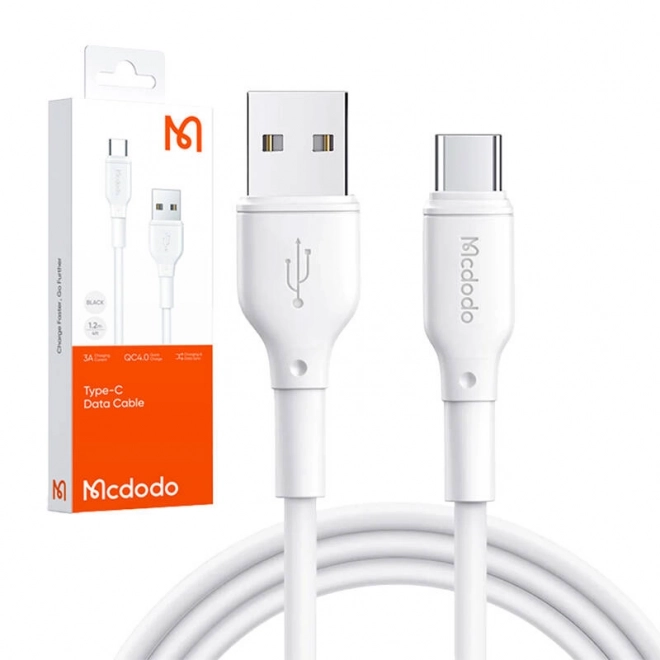 Kábel USB-C McDodo CA-7280 1,2 m Biela