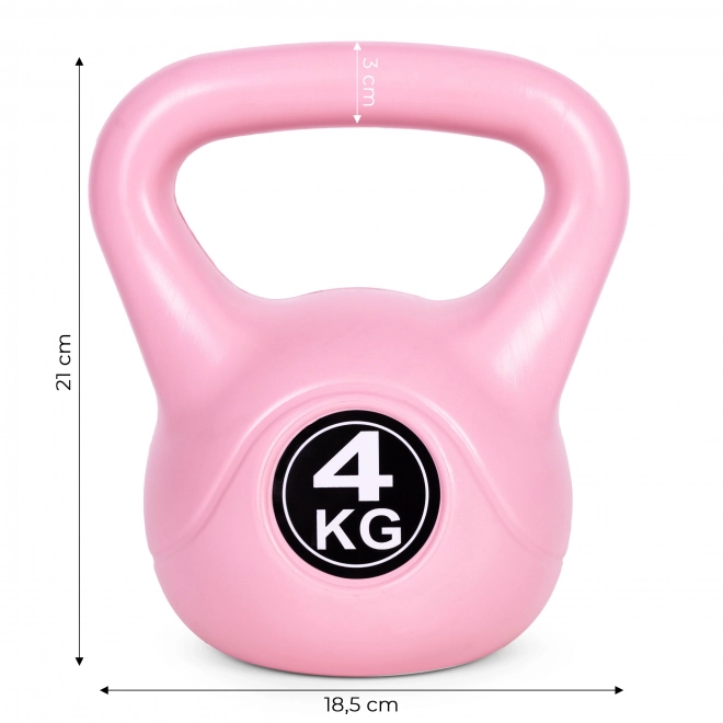 Kettlebell 4 kg ružový na cvičenie