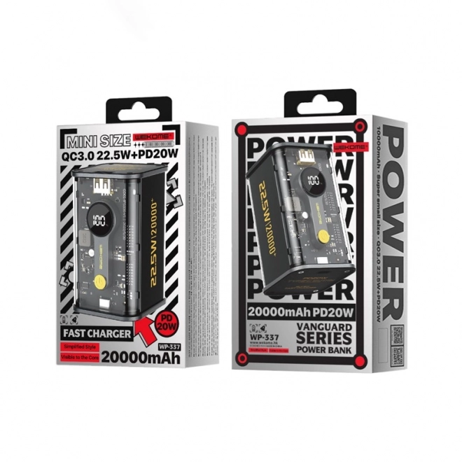 Powerbanka 20000 mAh PD 20W + QC 22,5W čierna