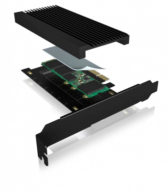 Karta PCI na M.2 SSD NVMe s chladičom