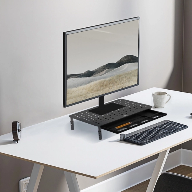 Ergonomický stojan na monitor s úložnou zásuvkou