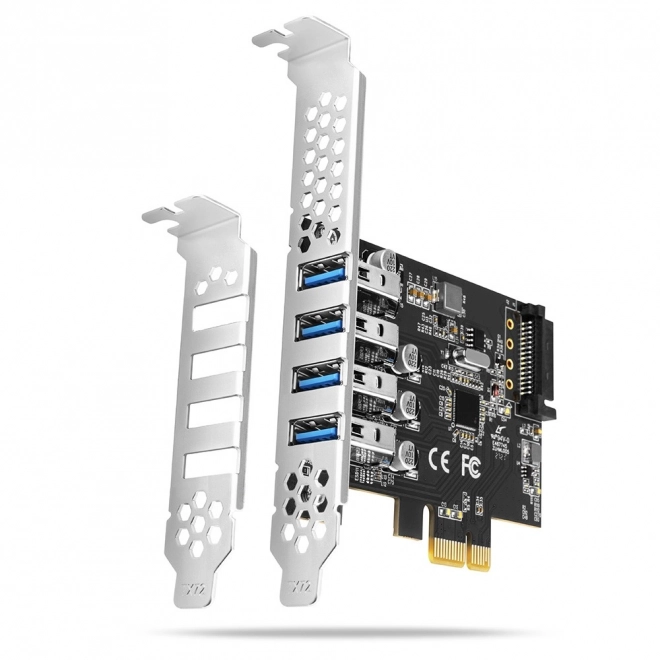 Pcie kontrolér s 4 portami USB 3.2 Gen 1 AXAGON