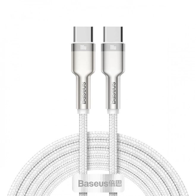 Kábel USB-C na USB-C Baseus Cafule, 100W, 2m (biely)