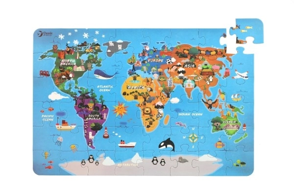 Puzzle Mapa sveta 38x57 cm, 48 dielikov