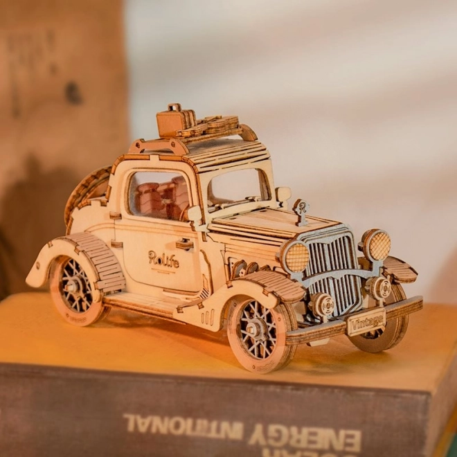 Auto Vintage - moderné 3D drevené puzzle