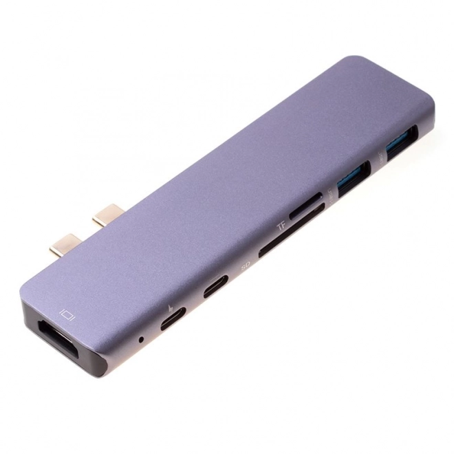 Adaptér 7v1 USB-C HDMI 4K SD pre Macbook Pro/Air - Sivý