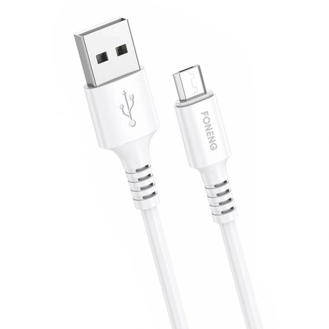 Kabel USB na Micro USB Foneng X85 3A rýchlonabíjanie 1 m biely