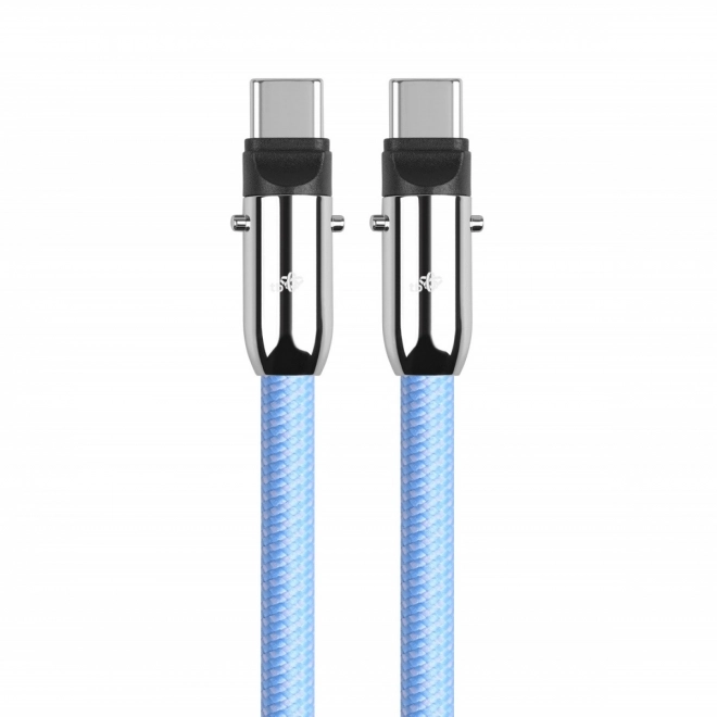 Kábel 2v1 USB C šnúrka 1m modrý
