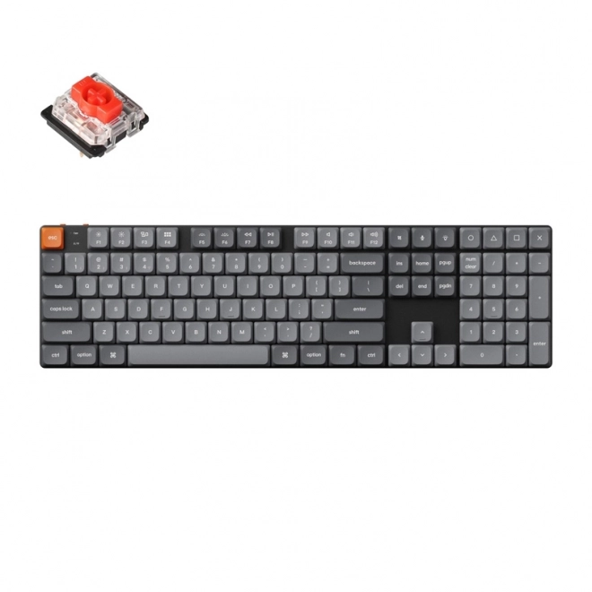 Bezdrôtová nízkoprofilová klávesnica Keychron K5 Max s RGB a červenými spínačmi
