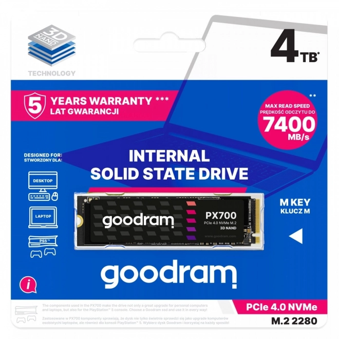 SSD disk Goodram PX700 4TB M.2 PCIe 4x4