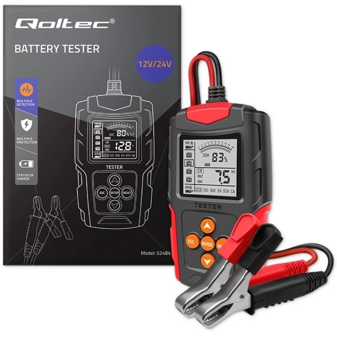 Digitálny tester batérií s displejom LCD Qoltec