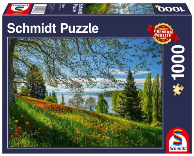 Puzzle Kvitnúce tulipány na ostrove Mainau 1000 dielikov