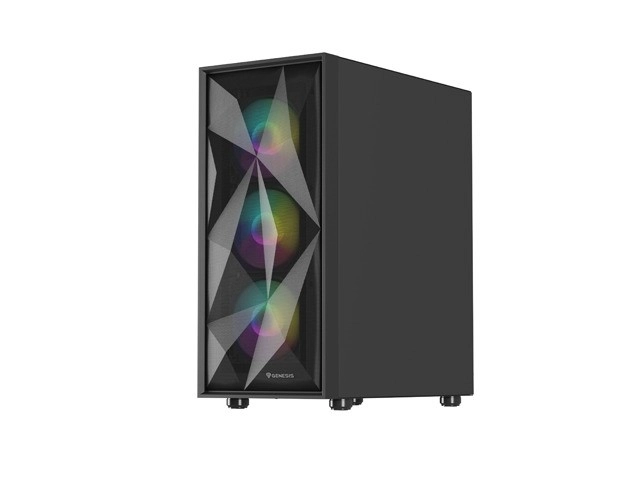 Počítačová skriňa Genesis Diaxid 605 ARGB MIDI Tower USB-C čierna