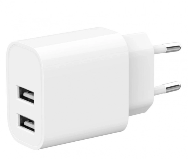 Univerzálna USB nabíjačka 2-portová 2.4A biela