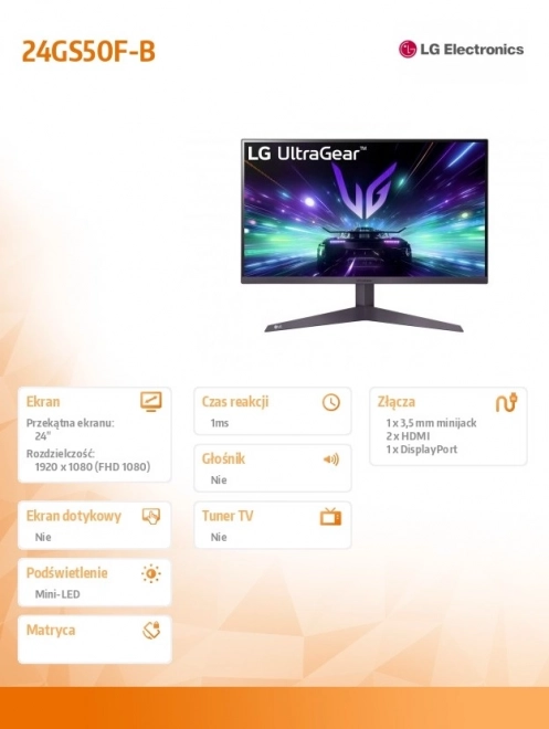 Herný monitor 24" FHD UltraGear 180Hz