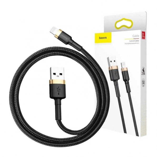 USB kábel Lightning Baseus Cafule 3m zlatá čierna