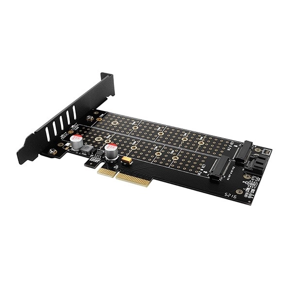 Adaptér PCIe na pripojenie diskov SSD M.2 NVMe a SATA