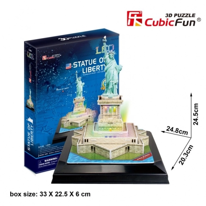 Svietiaca 3D Puzzle Socha Slobody 37 dielikov