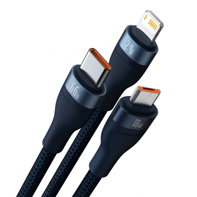 Kábel Baseus Flash Series USB-C, Micro, Lightning 66W