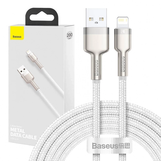 USB kábel pre Lightning Baseus Cafule 2,4A 2m biely