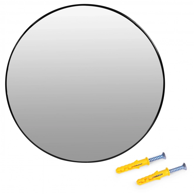 Nástenné zrkadlo 50 cm s čiernym hliníkovým rámom