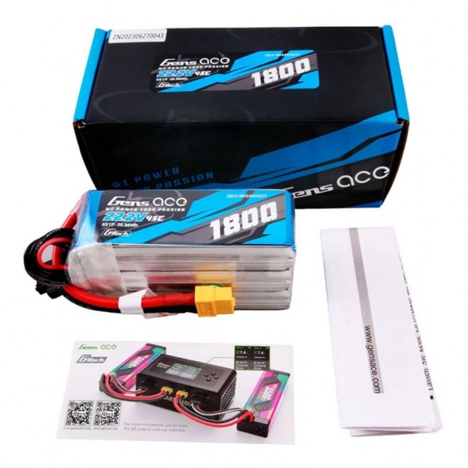 Lipo batéria Gens Ace G-Tech 1800mAh 22,2V 45C 6S1P s konektorom XT60