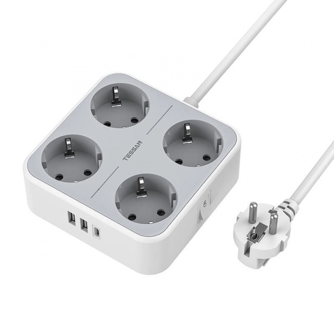 Predlžovací kábel TESSAN s USB portmi