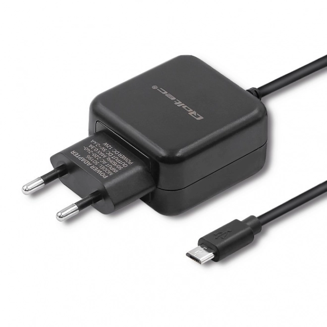 Nabíjačka Qoltec 5V 2.4A 12W Micro USB Čierna