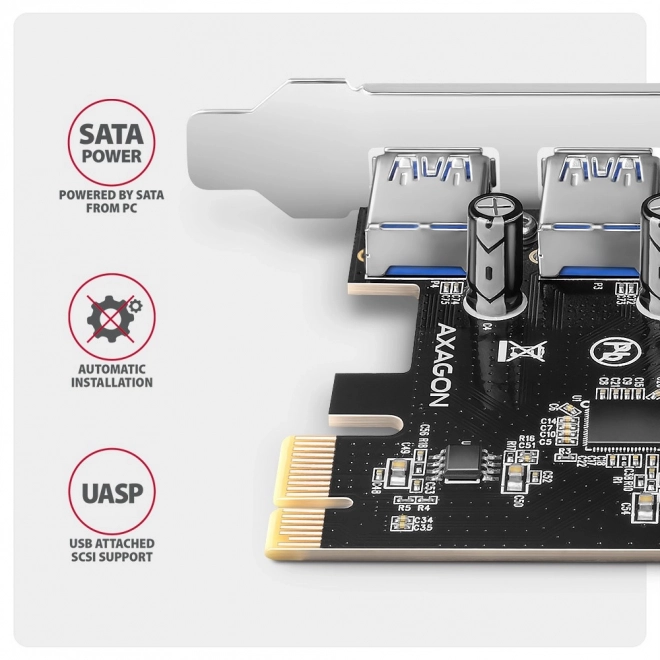 Kontrolér PCIe 4x USB 3.2 GEN 1 s čipsetom Renesas