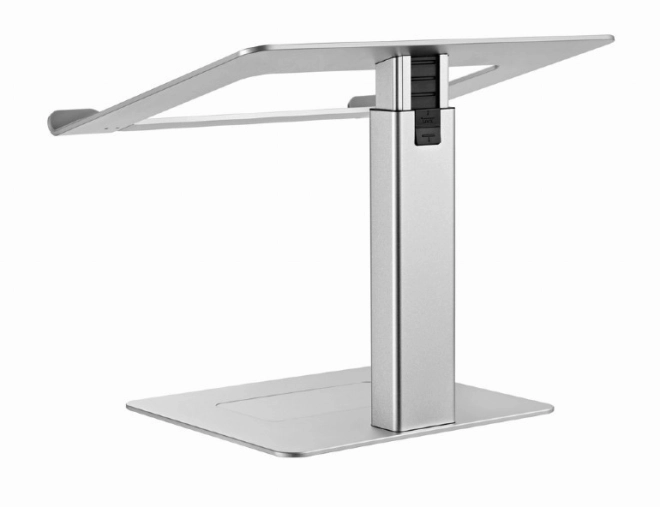Ergonomická strieborná stojan na notebook s nastaviteľnou výškou