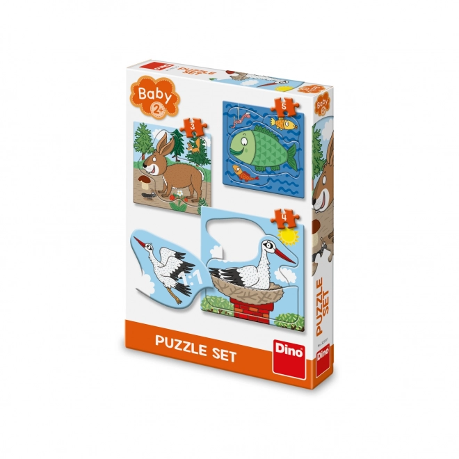 Dino Baby puzzle Zvieratká: Kde žijú? 3v1