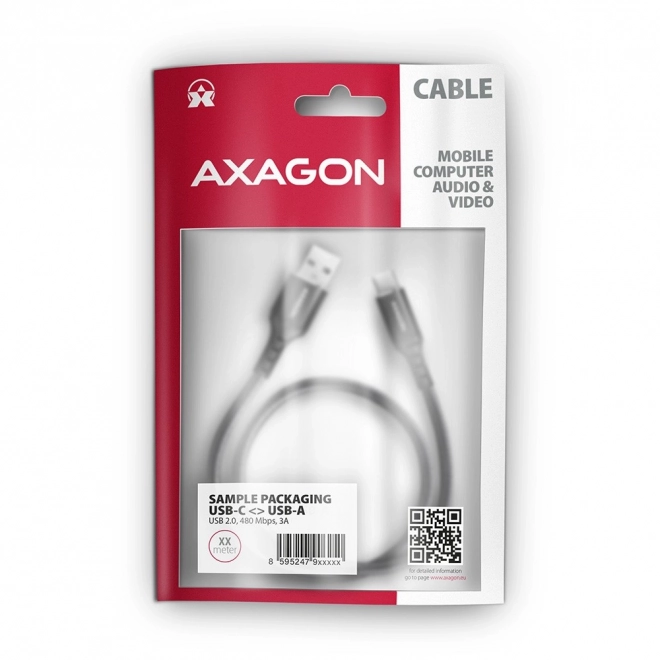Premium USB-C na USB-A čierny kábel 2m