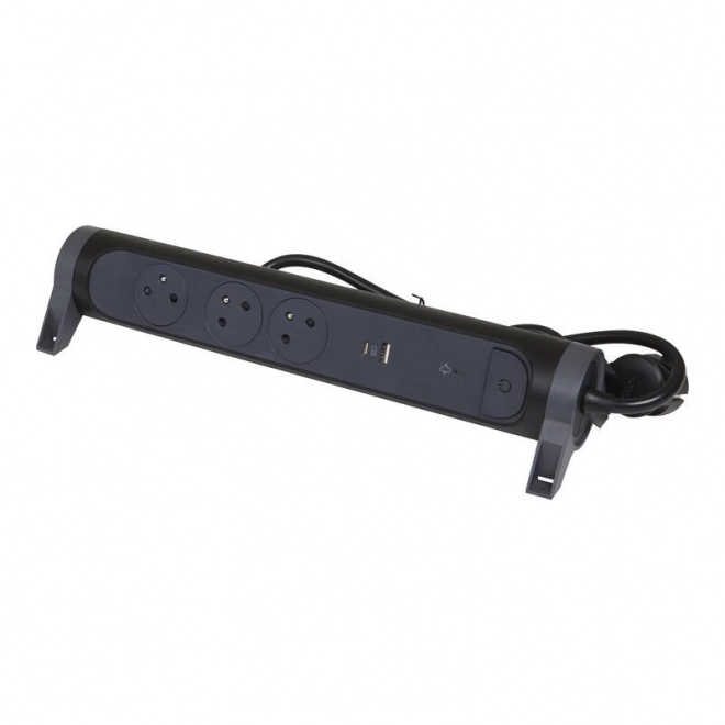Predlžovací kábel s USB A/C 1,5m čierny
