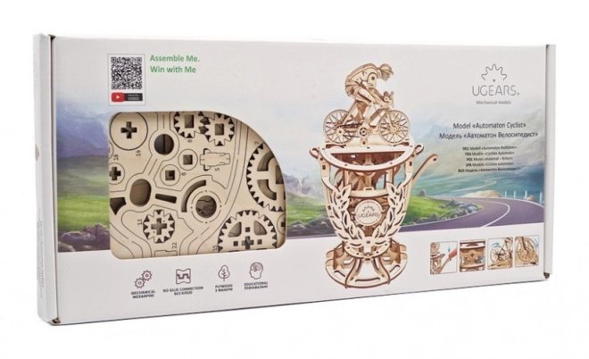 Ugears 3D drevené mechanické puzzle Cyklista na vlastný pohon