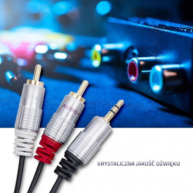 Kábel 2x RCA / Mini Jack 3,5 mm 3m čierny