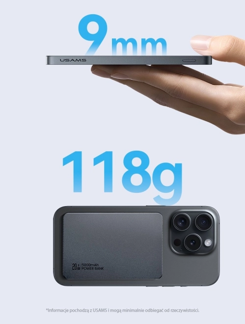 Indukčná powerbanka 5000mAh 20W MagSafe PD biela