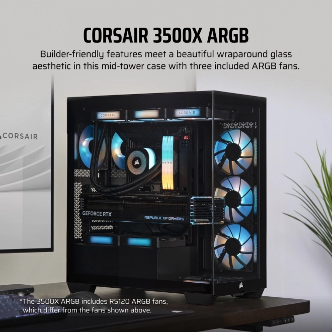 Skriňa počítače Mid-Tower 3500X ICUE LINK RGB TG čierna