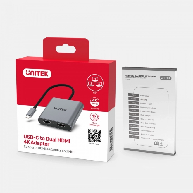 Adaptér USB-C na 2x HDMI 4K MST