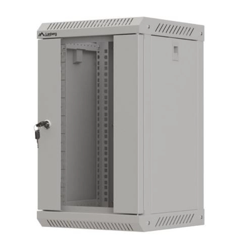 Lanberg 10-palcová nástenná racková skriňa 9U 300x300 šedá