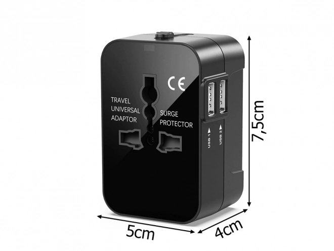 Univerzálny cestovný adaptér UK USA EU AUS s 2x USB