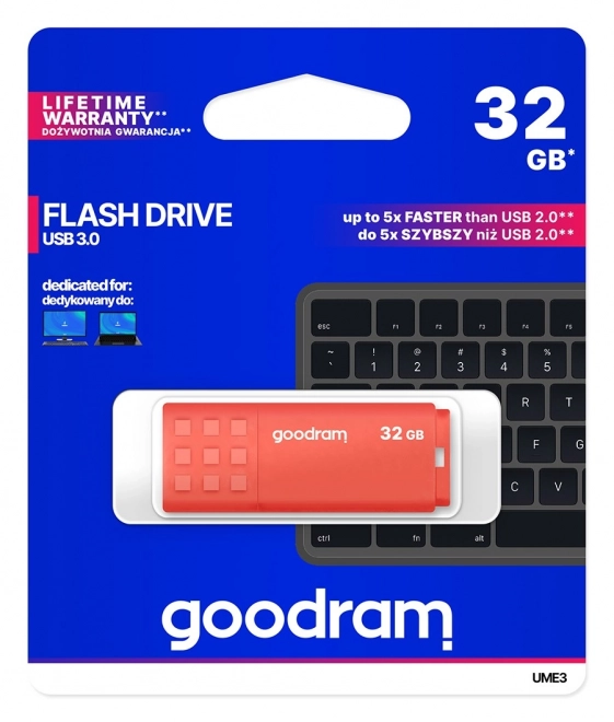 Pendrive 32GB USB 3.0 oranžový