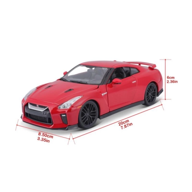 Bburago 1:24 Nissan GT-R Metallic 18-21082 – Červená