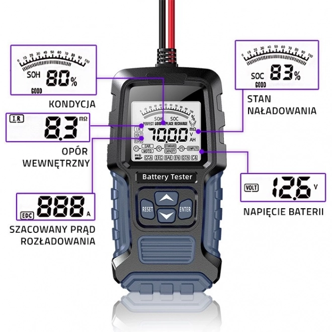 Digitálny tester batérií s LCD displejom pre 12V a 24V