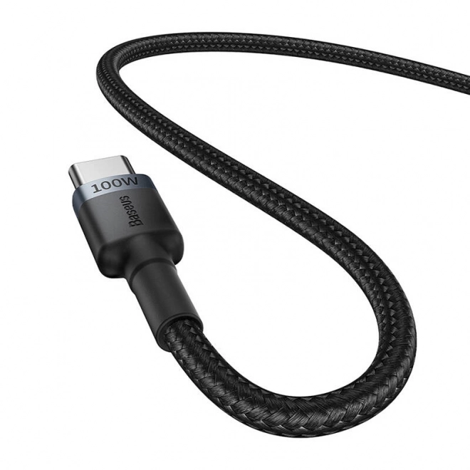 Káble Baseus Cafule USB-C na USB-C 100W, červeno-čierne a šedo-čierne