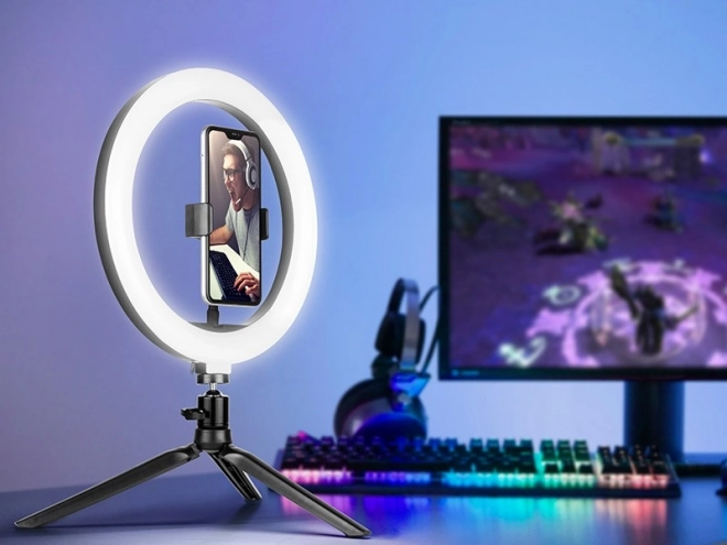 Lampa kruhová 26 cm s mini statívom