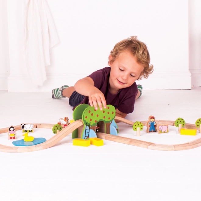 Bigjigs Rail Drevená vlaková farma