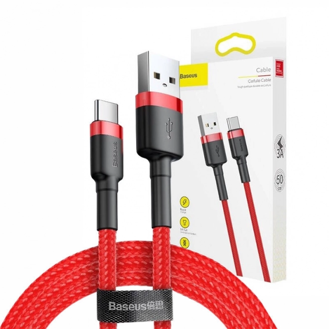 Kábel Baseus Cafule USB-C 2A 2m červený