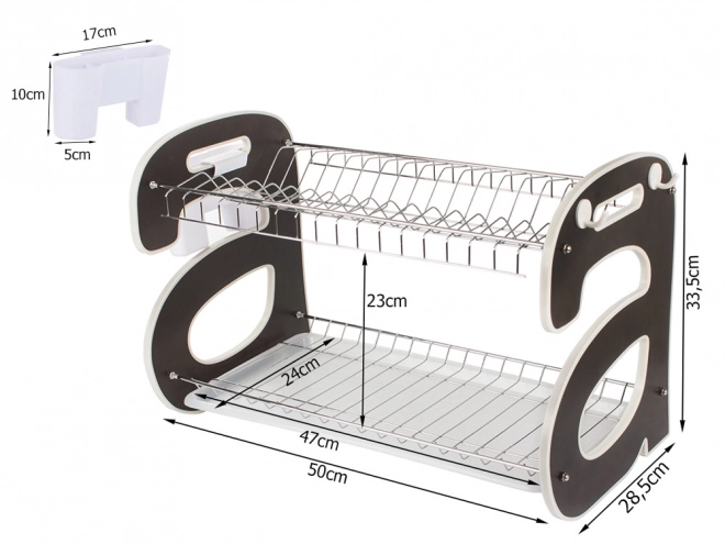 Dvojúrovňový stojan na sušenie riadu